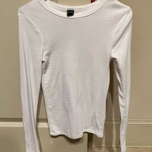 White target long sleeve formfitting T-shirt